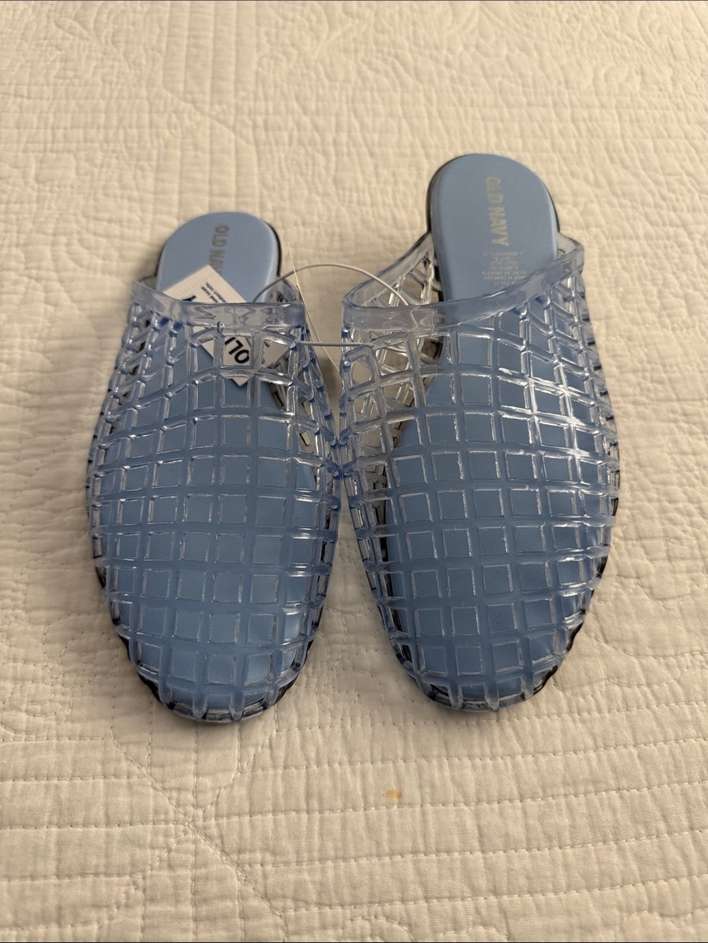 Old Navy Light Blue Jelly Slide Mules - Women's Slip-On. Size 6
